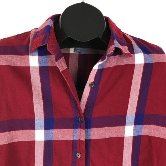 Old Navy Boyfriend Button Down Flannel Shirt Women's Size Medium Long Sleeves - Picture 2 of 8